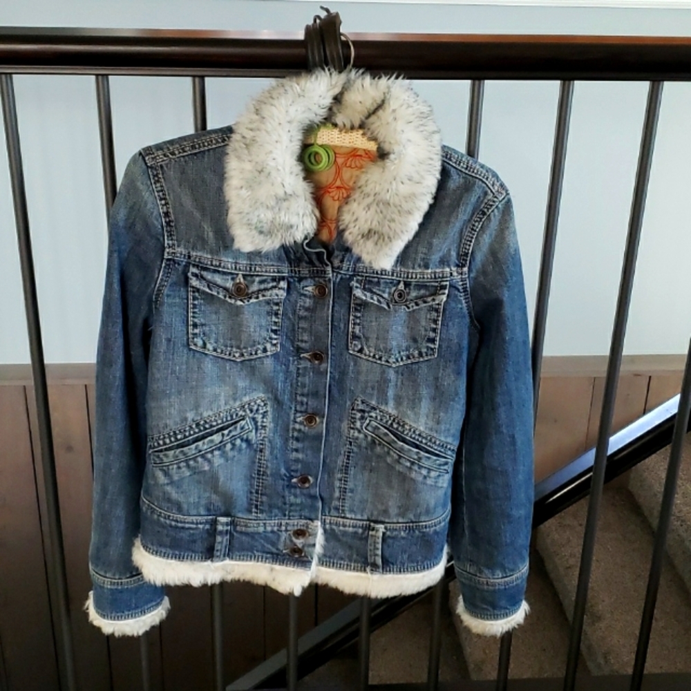 Mavi fur lined Jean jacket